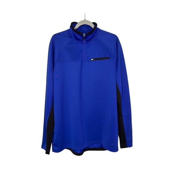 Fila Other - FILA Men's L Blue Black Quarter Zip Performance Pullover Chest Pocket